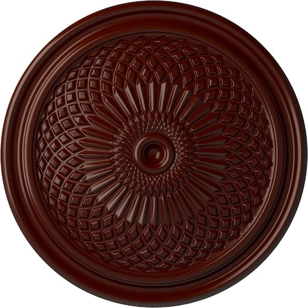 Ekena Millwork Trinity Ceiling Medallion (Fits Canopies up to 3"), Hand-Painted Brushed Mahogany, 22"OD x 1 3/4"P CM22TNBMF